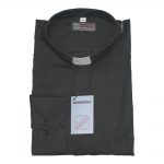 camicia nera manica lunga in cotone