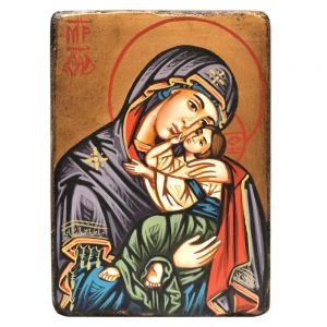 icona madonna che abbraccia bimbo gesù