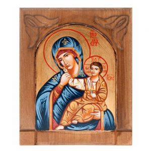 icona madonna con bambino in legno