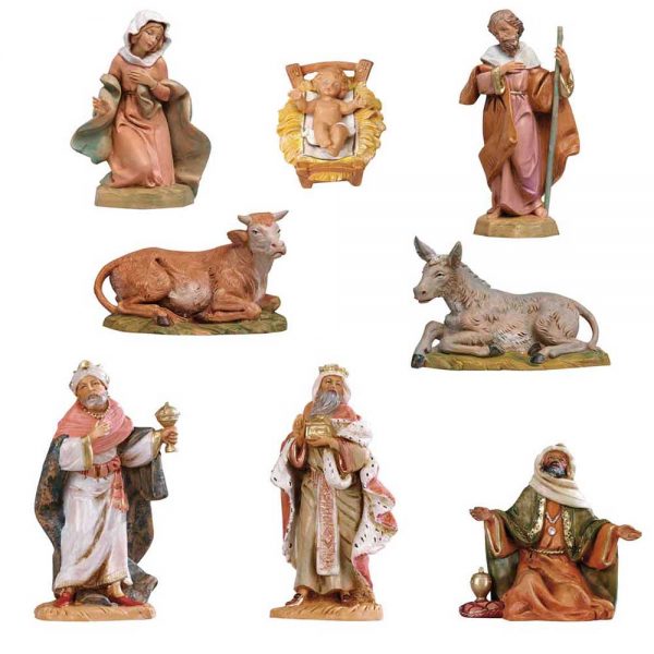 otto statue vendibili insieme per presepe