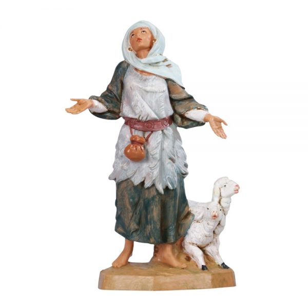 statua pastore per agnelli presepi