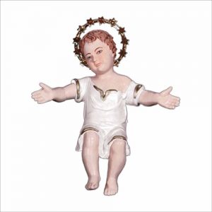 Gesù Bambino in polimero dipinto cm 10