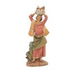 statua donna con gallina presepe cm 19