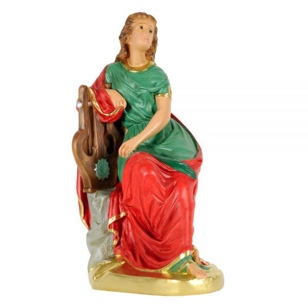 statua religiosa santa cecilia cm 20 e cm 30
